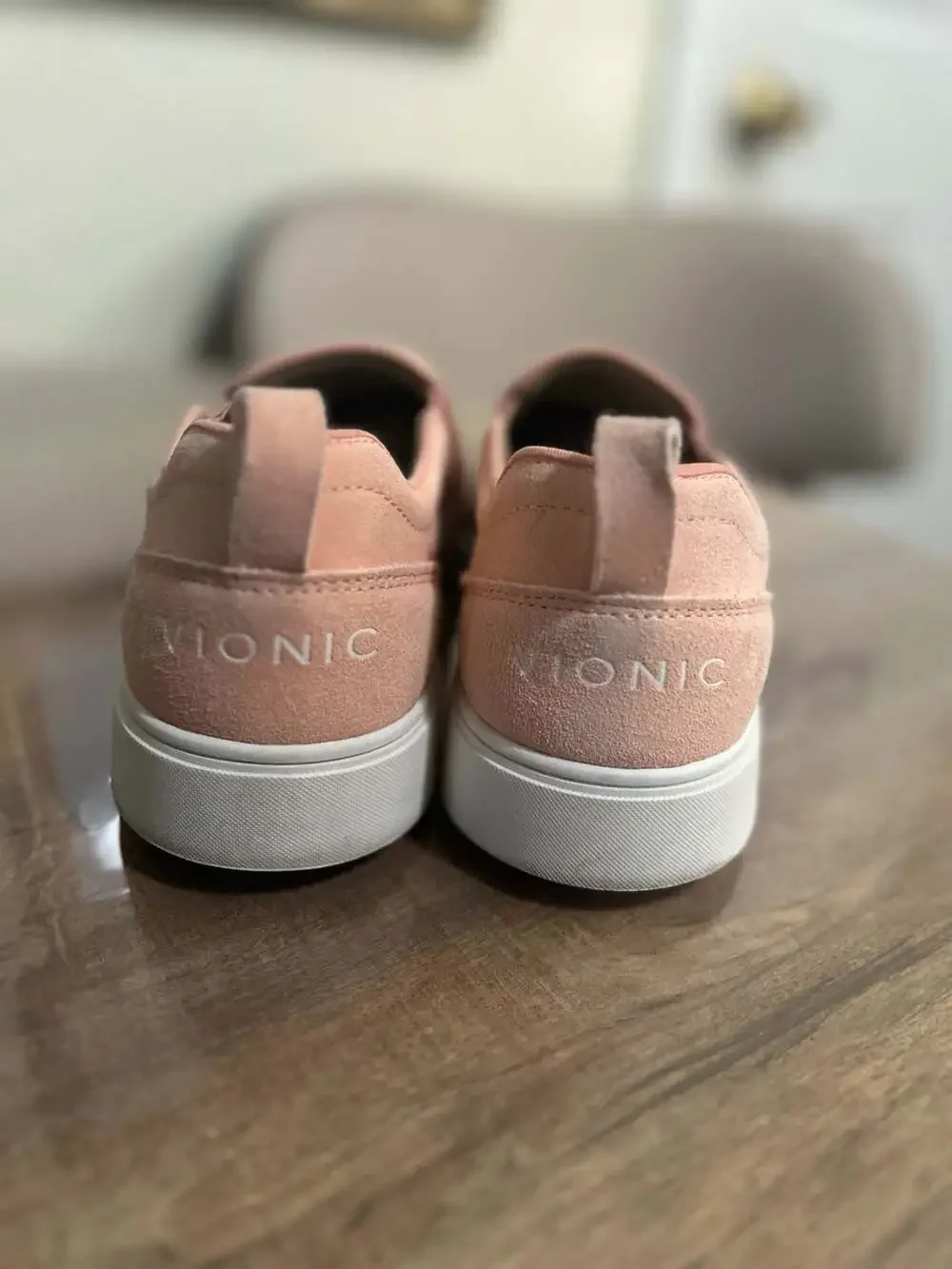 Vionic Kimmie Perf Suede Slip-On Sneakers in Rose